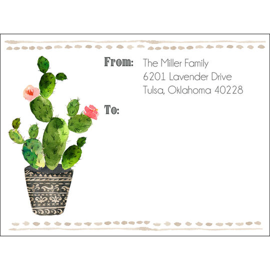 Potted Cactus Shipping Labels